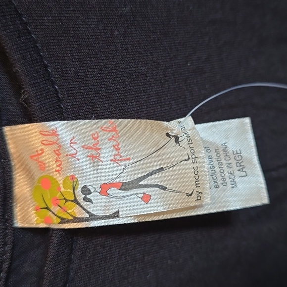 ​A Walk In The Park Black Sleeveless Jumpsuit | Wide Leg Sportswear Large L - Picture 2 of 4